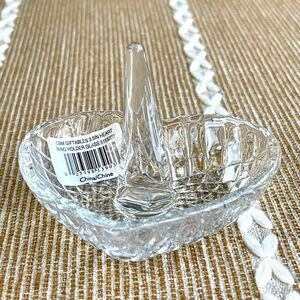 Celebrations by Mikasa 3.5 inch Crystal Heart-Shaped Ring Holder with Box